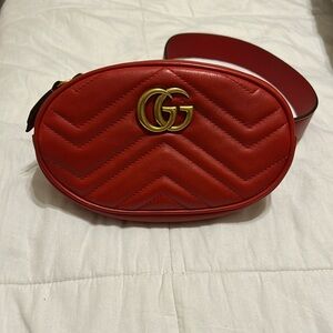 Authentic Red Gucci Marmount belt bag